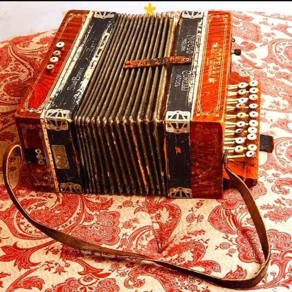 NICOLO CORELLI GERMANY, Antique 1930s Italian Mdl Accordion W/Steel Bronze Reeds - Picture 8 of 9